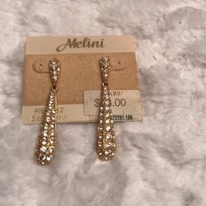 💍Gold with silver rhinestone earrings